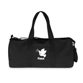 colombe de la paix blanche petit coeur rouge - Sac de sport en toile recyclée Stanley/Stella - noir - Devant