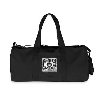 wake me up when it's friday - Recycelte Canvas-Sporttasche von Stanley/Stella - Schwarz - Vorne