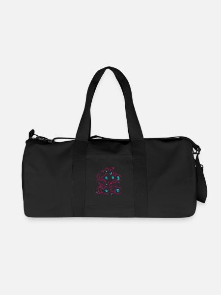 Neon Floral Ornament - Recycled Canvas Sports Bag by Stanley/Stella - black