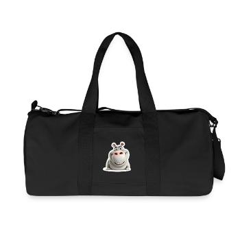 Chemise drôle d’hippopotame drôle d’animal souriant - Sac de sport en toile recyclée Stanley/Stella - noir - Devant