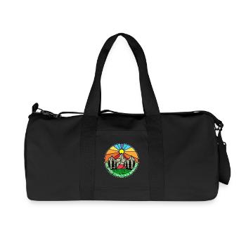 Mountains, hikers, camping, nature, camping, camping - Recycled Canvas Sports Bag by Stanley/Stella - black - Front