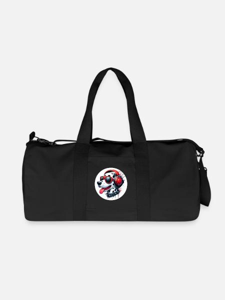 Dalmatian Dog Patches Black White Headphones - Recycled Canvas Sports Bag by Stanley/Stella - black