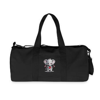 Niedliches Elefant Baby mit Herz, Valentinstag - Recycelte Canvas-Sporttasche von Stanley/Stella - Schwarz - Vorne