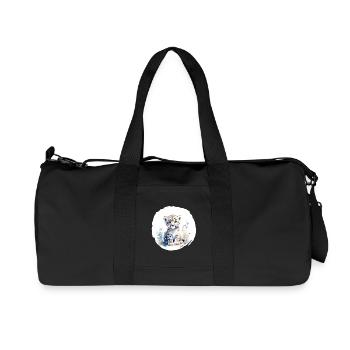 Schneeleopard Aquarell - Recycelte Canvas-Sporttasche von Stanley/Stella - Schwarz - Vorne