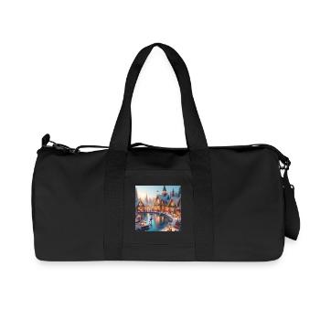 Scandinavian Christmas Village - Recycled Canvas Sports Bag by Stanley/Stella - black - Front