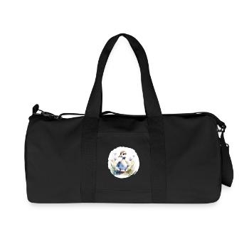 Oies poussin aquarelle - Sac de sport en toile recyclée Stanley/Stella - noir - Devant