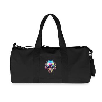 Chromatic Alien Head with Headphones - Recycled Canvas Sports Bag by Stanley/Stella - black - Front