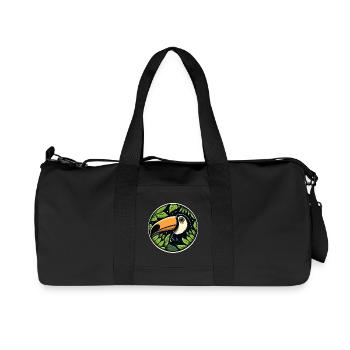 Toucan regardant à travers les feuilles de la jungle - Sac de sport en toile recyclée Stanley/Stella - noir - Devant