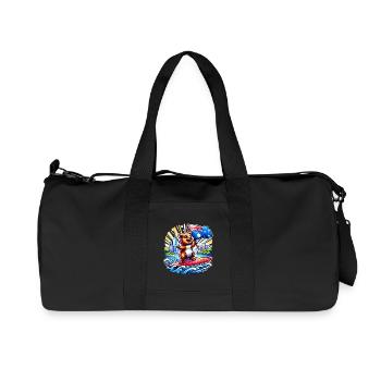 Quokka Australien Surfing Design - Recycelte Canvas-Sporttasche von Stanley/Stella - Schwarz - Vorne
