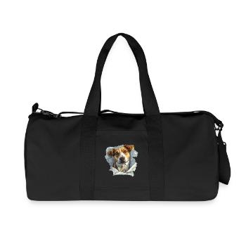 Dog Dogs Dog Head Dog Lovers Dog Owners - Recycled Canvas Sports Bag by Stanley/Stella - black - Front