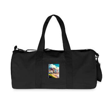 Cromer England Vintage Reiseposter WPA Souvenir - Recycelte Canvas-Sporttasche von Stanley/Stella - Schwarz - Vorne