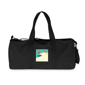 CANOË KAYAK PARESSEUX SUR LA PLAGE - Sac de sport en toile recyclée Stanley/Stella - noir - Devant