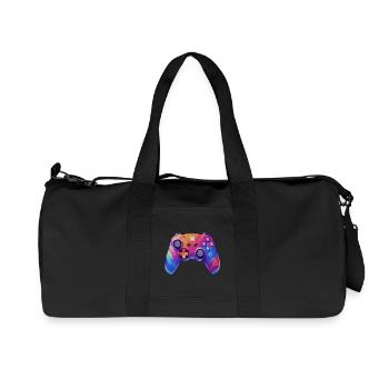 Pixel-Art-Videospiel-Controller - Recycelte Canvas-Sporttasche von Stanley/Stella - Schwarz - Vorne