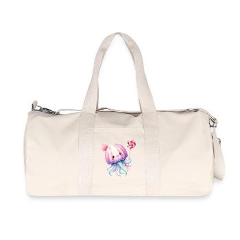 Cute baby jellyfish with candy - Recycled Canvas Sports Bag by Stanley/Stella - natural - Front