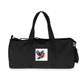 Watercolor Bird Flying - Recycled Canvas Sports Bag by Stanley/Stella - black - Front