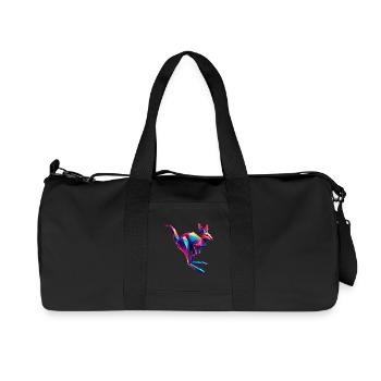 Kangaroo Origami Geometric 3D - Recycled Canvas Sports Bag by Stanley/Stella - black - Front