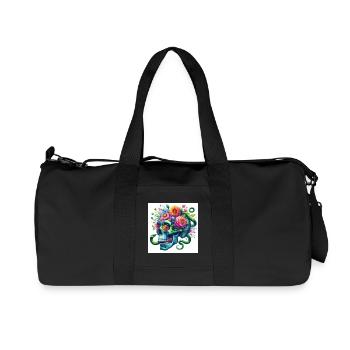 Watercolor blue skull and snakes - Recycled Canvas Sports Bag by Stanley/Stella - black - Front