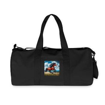 Galoppierendes Pferd - Recycelte Canvas-Sporttasche von Stanley/Stella - Schwarz - Vorne