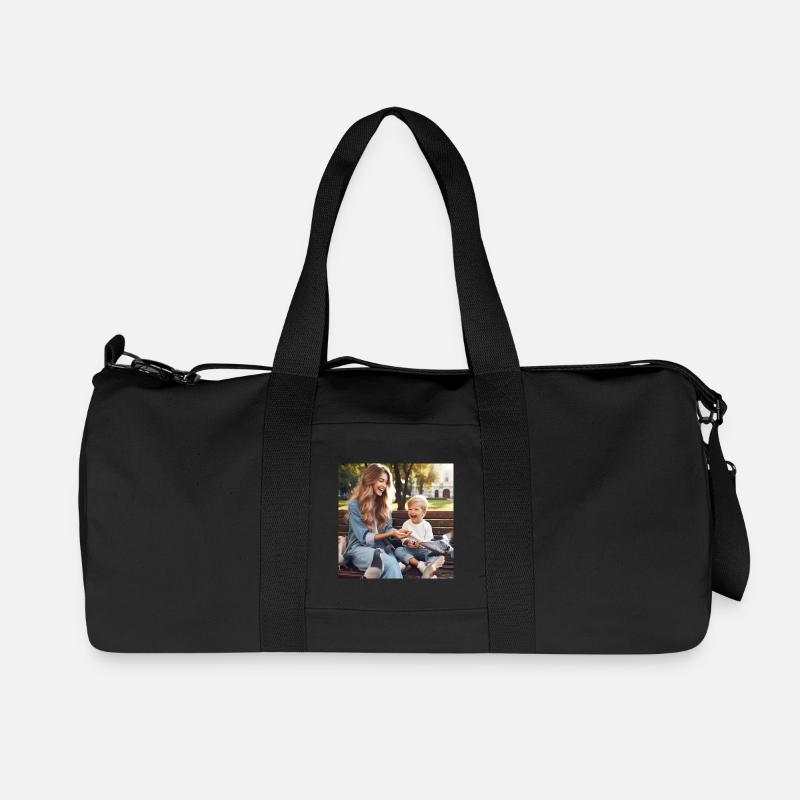 Mutter und Sohn - Recycelte Canvas-Sporttasche von Stanley/Stella - Schwarz