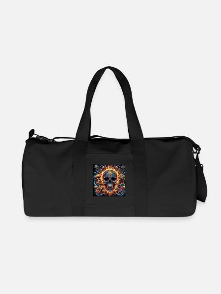 Totenkopf mit gekreuzten Gitarren - Recycelte Canvas-Sporttasche von Stanley/Stella - Schwarz