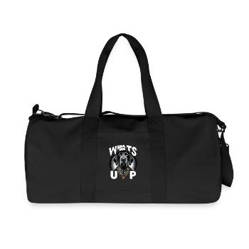 German Wirehaired Gangster What's up dog - Recycled Canvas Sports Bag by Stanley/Stella - black - Front