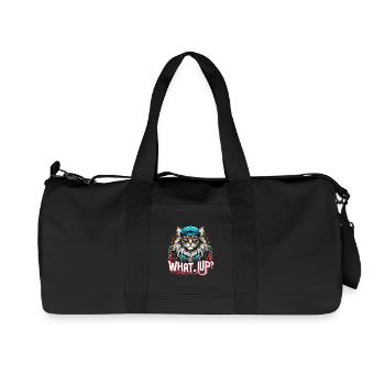 Maine Coon Katze cool Was geht Gangster Geschenk - Recycelte Canvas-Sporttasche von Stanley/Stella - Schwarz - Vorne