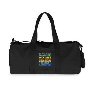 11 Years Of Being Awesome - Recycled Canvas Sports Bag by Stanley/Stella - black - Front