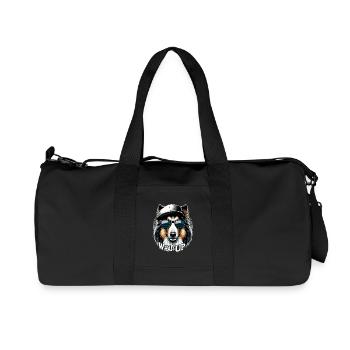 Collie What's Up Gangsta Gangster Dog Gift - Recycled Canvas Sports Bag by Stanley/Stella - black - Front
