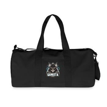 Maine Coon Cat Cool Gangsta Gangster Gift - Recycled Canvas Sports Bag by Stanley/Stella - black - Front