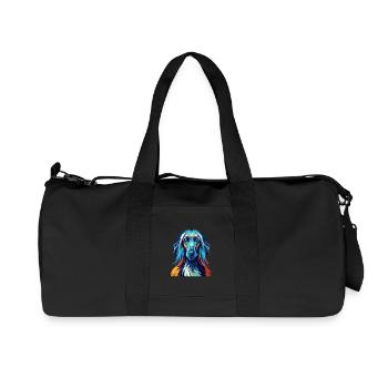 Afghanischer Windhund Hunderasse Bunte Karikatur Kawaii - Recycelte Canvas-Sporttasche von Stanley/Stella - Schwarz - Vorne
