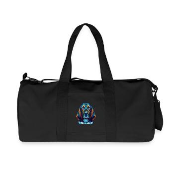 Basset Bleu de Gascogne Race de Chien Dessin Animé Kawaii - Sac de sport en toile recyclée Stanley/Stella - noir - Devant
