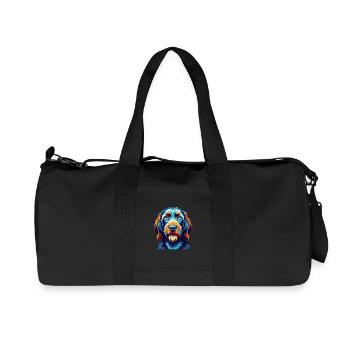 Spinone Italiano Dog Breed Colorful Cartoon Kawaii - Recycled Canvas Sports Bag by Stanley/Stella - black - Front