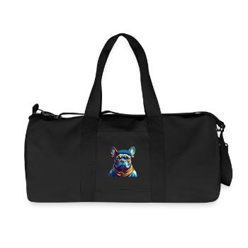 Chien Français Race de chien Coloré Dessin animé Kawaii - Sac de sport en toile recyclée Stanley/Stella - noir - Devant