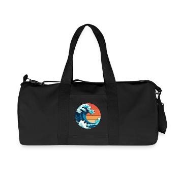 Japanische Welle - Recycelte Canvas-Sporttasche von Stanley/Stella - Schwarz - Vorne