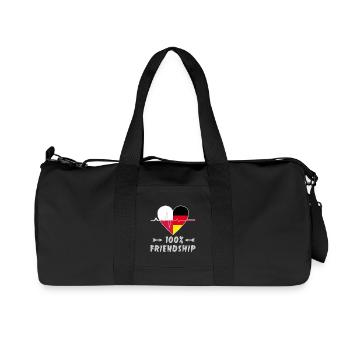 100 % amitié entre la Pologne et l'Allemagne - Sac de sport en toile recyclée Stanley/Stella - noir - Devant