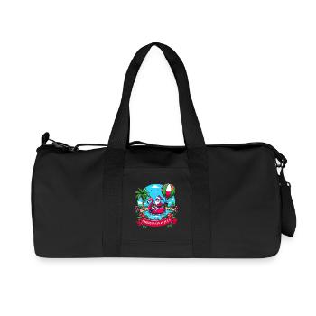 Feiern Sie Weihnachten im Juli mit dem Weihnachtsmann und dem Flamingo! - Recycelte Canvas-Sporttasche von Stanley/Stella - Schwarz - Vorne