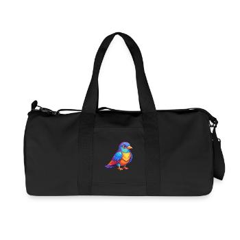 Cuckoo Colorful Kawaii Cartoon Character Clipart - Recycled Canvas Sports Bag by Stanley/Stella - black - Front