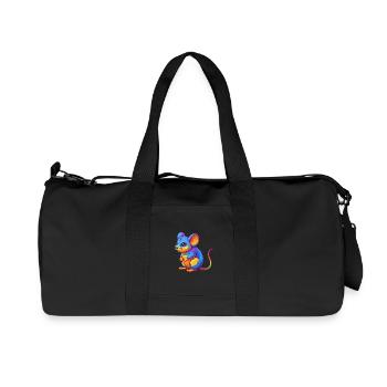 mouse Colorful Kawaii Cartoon Character Clipart - Recycled Canvas Sports Bag by Stanley/Stella - black - Front