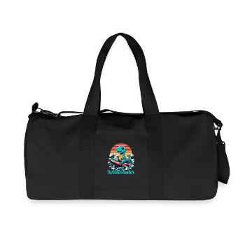 Mignon T-Rex Surfer Surfer Cadeau de surf - Sac de sport en toile recyclée Stanley/Stella - noir - Devant