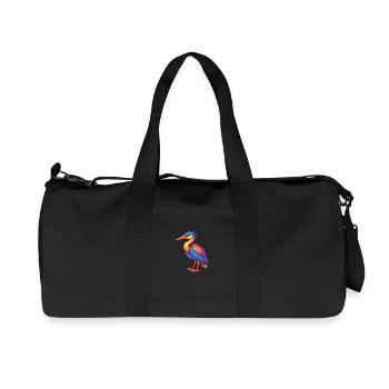 Héron coloré Kawaii dessin animé Personnage Oiseau - Sac de sport en toile recyclée Stanley/Stella - noir - Devant