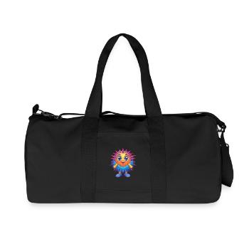 Seeigel Buntes Kawaii Cartoon Meerestier - Recycelte Canvas-Sporttasche von Stanley/Stella - Schwarz - Vorne