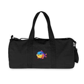 Blobfish Colorful Kawaii Cartoon Sea Animal - Recycled Canvas Sports Bag by Stanley/Stella - black - Front
