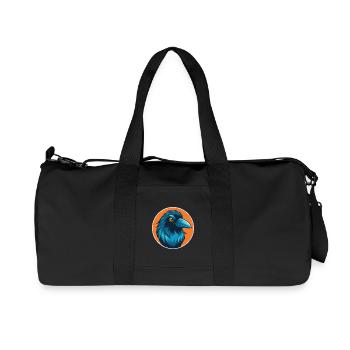 Crow mignon kawaii dessin animé Clipart Animal Pet Logo - Sac de sport en toile recyclée Stanley/Stella - noir - Devant