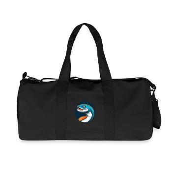 Eel Cute Kawaii Cartoon Clipart Animal Pet Logo - Recycled Canvas Sports Bag by Stanley/Stella - black - Front