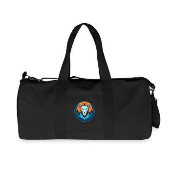 Lion Cute Kawaii Cartoon Clipart Animal Pet Logo - Recycled Canvas Sports Bag by Stanley/Stella - black - Front