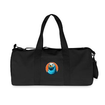 Seal Cute Kawaii Cartoon Clipart Animal Pet Logo - Recycled Canvas Sports Bag by Stanley/Stella - black - Front