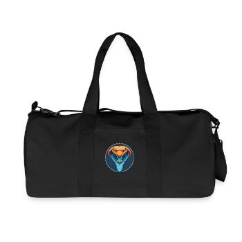 serpent mignon kawaii dessin animé clipart animal de compagnie logo - Sac de sport en toile recyclée Stanley/Stella - noir - Devant