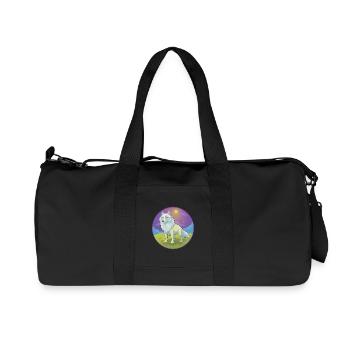 Arctic Wolf Cute Kawaii Cartoon Clipart Animal Pet - Recycled Canvas Sports Bag by Stanley/Stella - black - Front