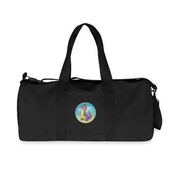 Basilisk Cute Kawaii Cartoon Clipart Animal Pet - Recycled Canvas Sports Bag by Stanley/Stella - black - Front