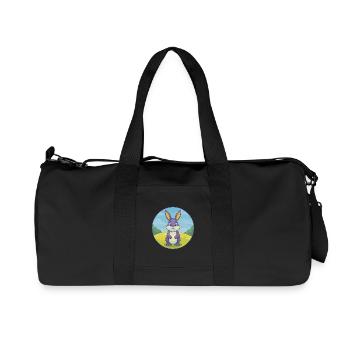 Lapin Mignon Kawaii Dessin animé Clipart Animal de compagnie - Sac de sport en toile recyclée Stanley/Stella - noir - Devant